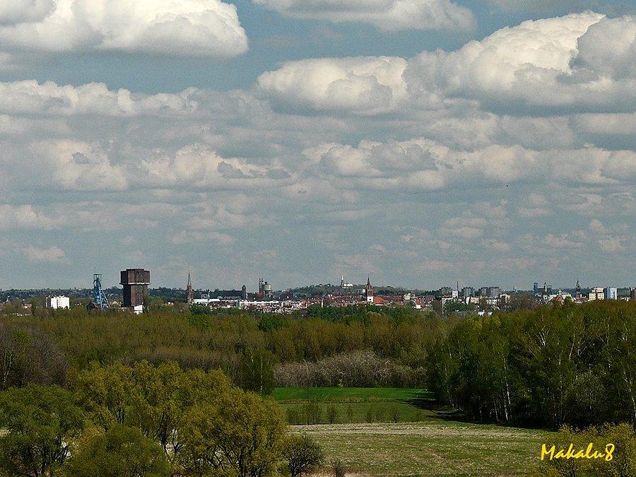 Panorama z hałdy w Lipinach w stronę Bytomia i Piekar