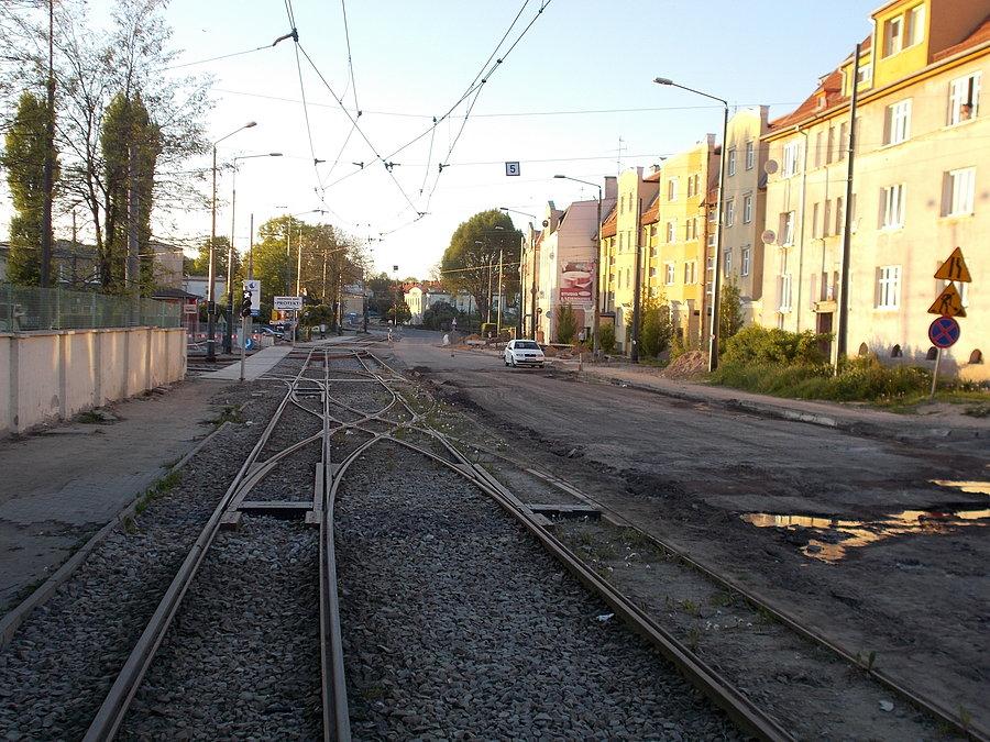 Browarna - rozjazdy przed zajezdnią tramwajową
