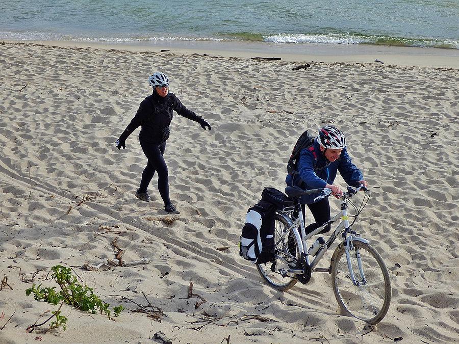 Na trasie wycieczki rowerowej -po Helu.Cypel