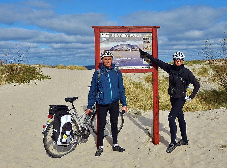Na trasie wycieczki rowerowej -po Helu. Plaża