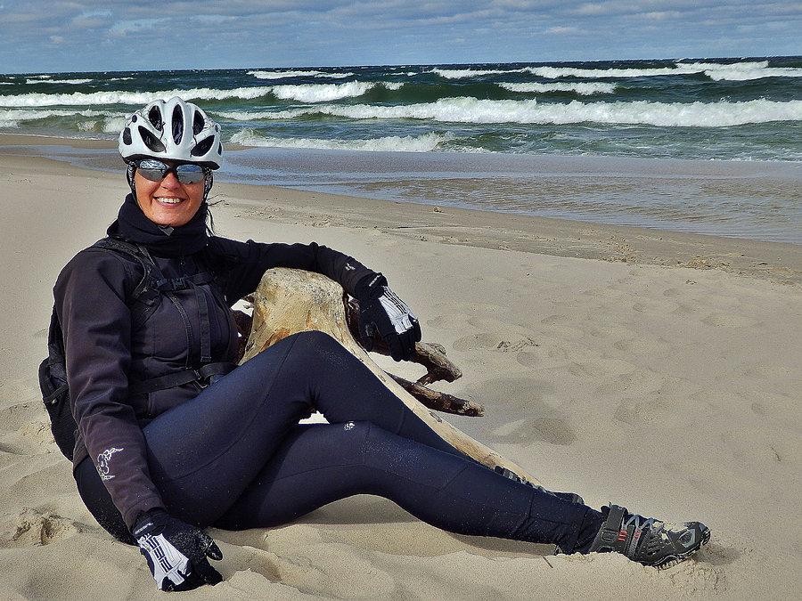 Na trasie wycieczki rowerowej -po Helu. Plaża
