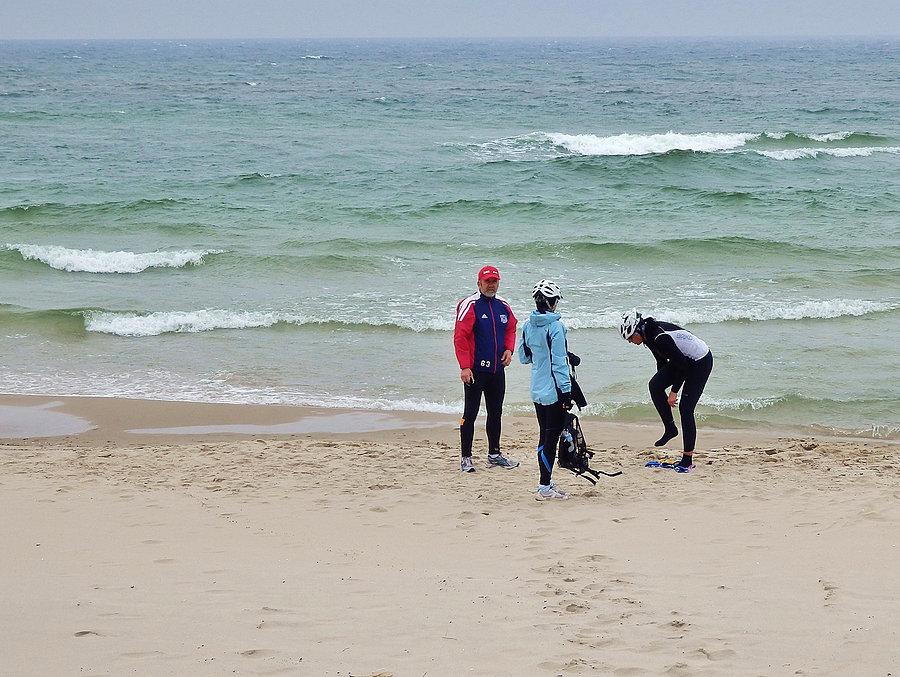 Na trasie wycieczki rowerowej -po Helu.Plaża