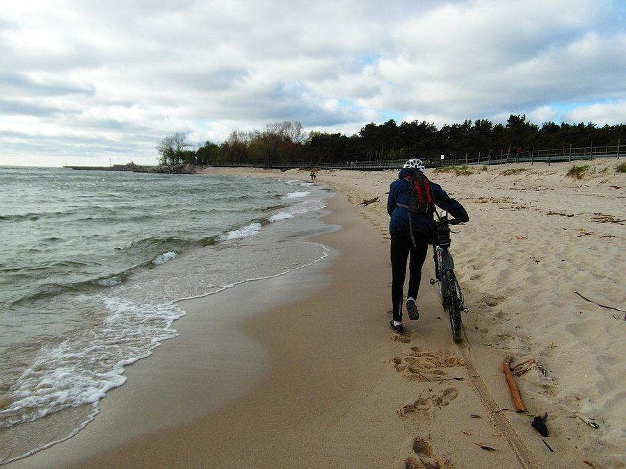 Plaża na Helu od strony zatoki