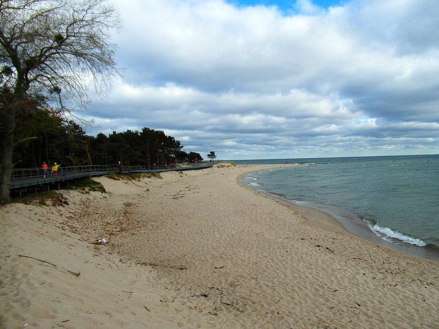 Plaża na Helu od strony zatoki