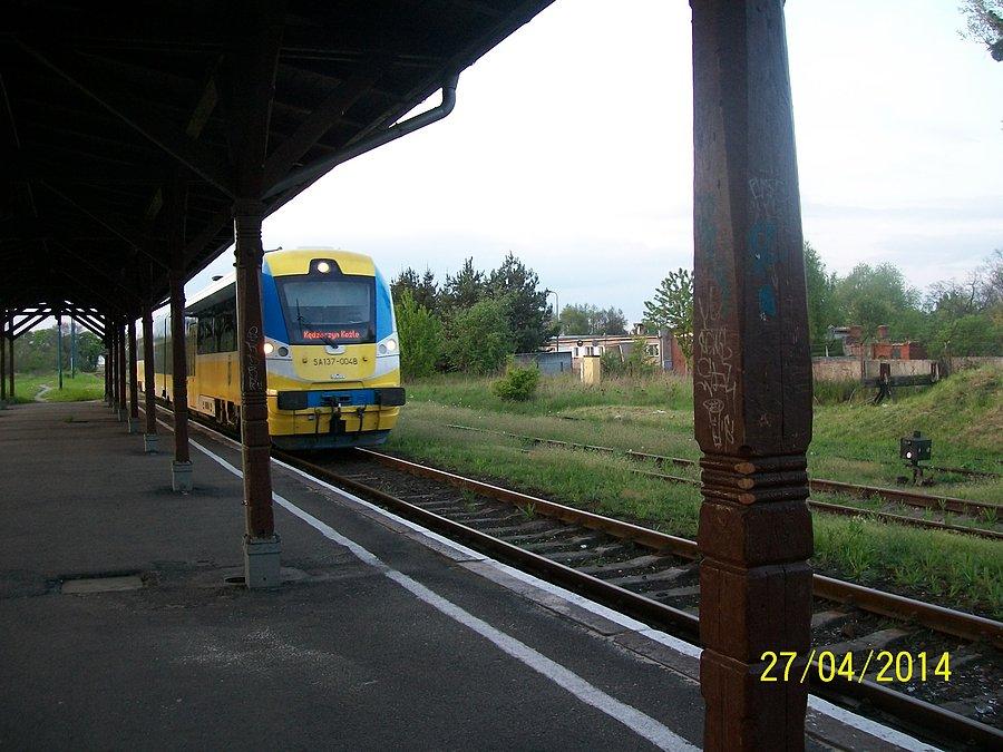 Szynobus wjeżdża na stację Grodków Śląski