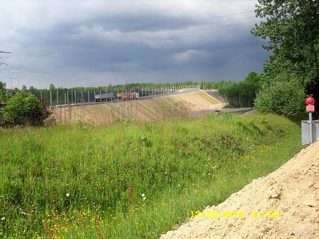 DGP - widok na nowy nasyp prowadzący do hałdy "JasMos"