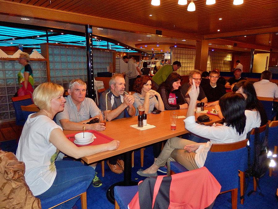 Rowerowy Potop-Karlskrona w Szwecji. Kolacja na promie