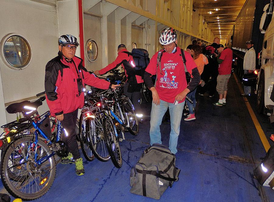 Rowerowy Potop-Karlskrona w Szwecji.Na promie