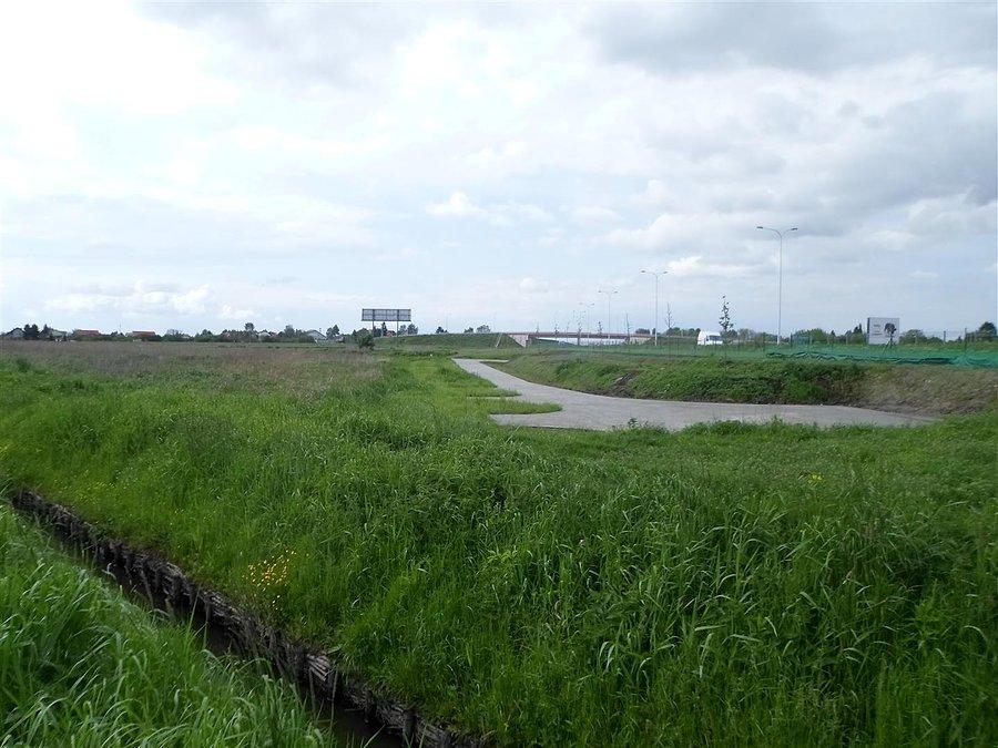 Rów z wodą, a dalej znów fragment drogi