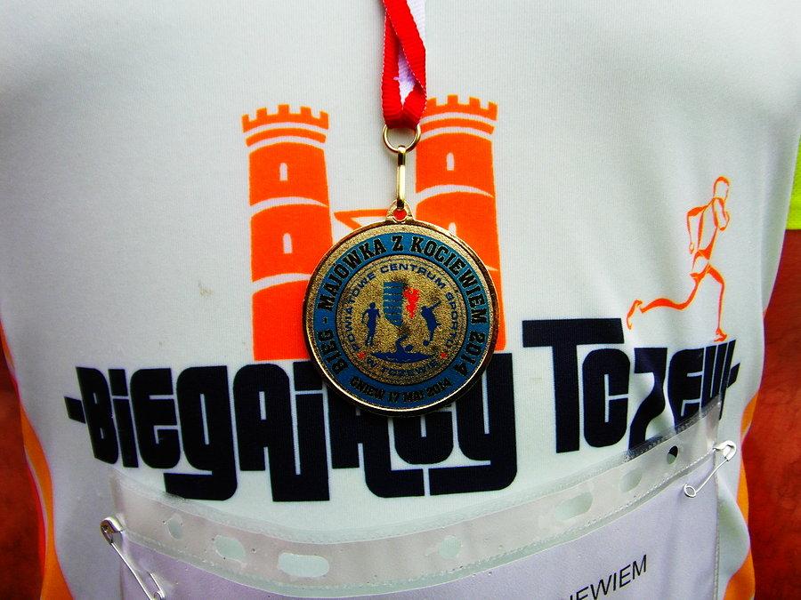 Medal na zakończenie biegu w Gniewie