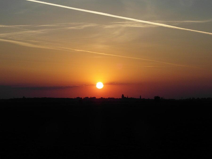 Zachodzące słońca nad Tczewem