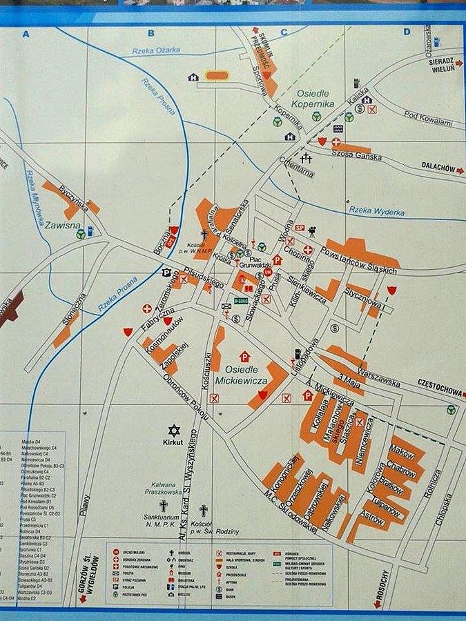 Praszka plan miasta