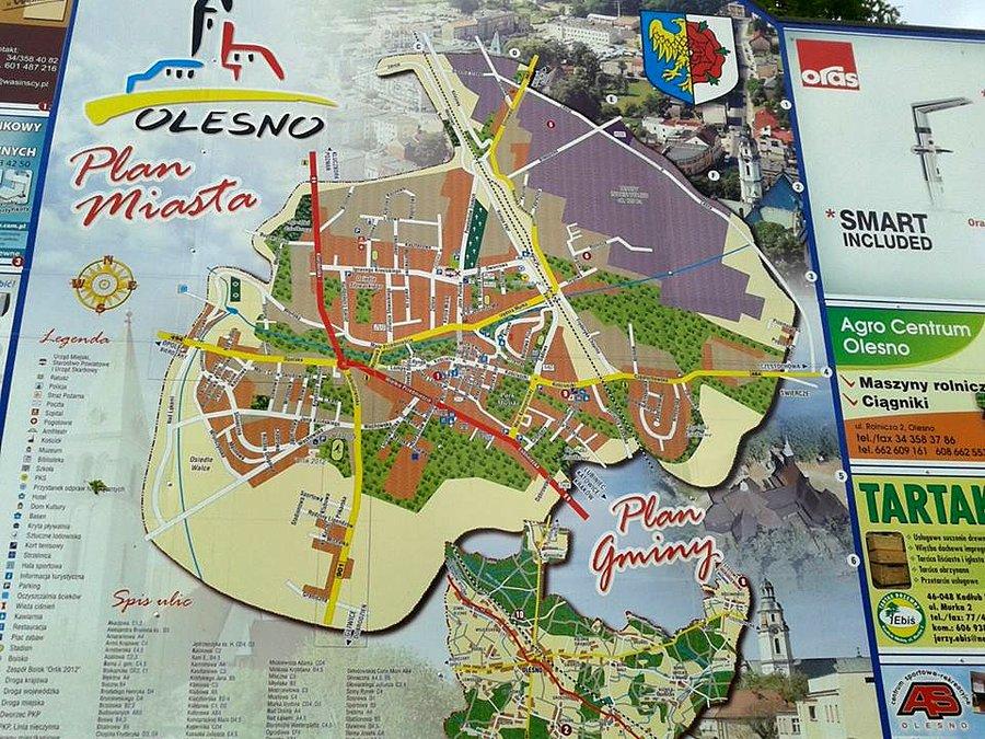Plan miasta Olesno