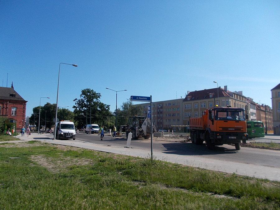 Prace drogowe na Placu Słowiańskim