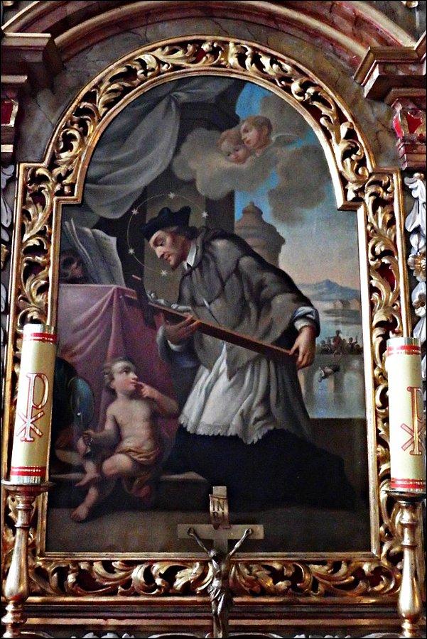Obraz Nepomucena w sanktuarium św. Jadwigi w Trzebnicy