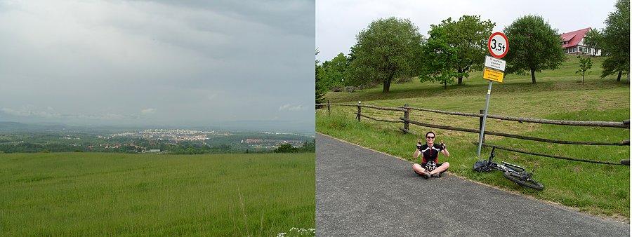 Kukułka, Ania i widok na Kłodzko. Pierwsze podjazdy za nami, czyli po rozgrzewce