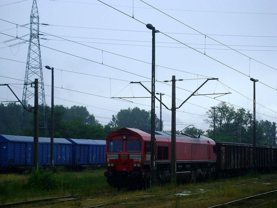 Class 66163 DB Schenker Rail na stacji Tomaszów Mazowiecki