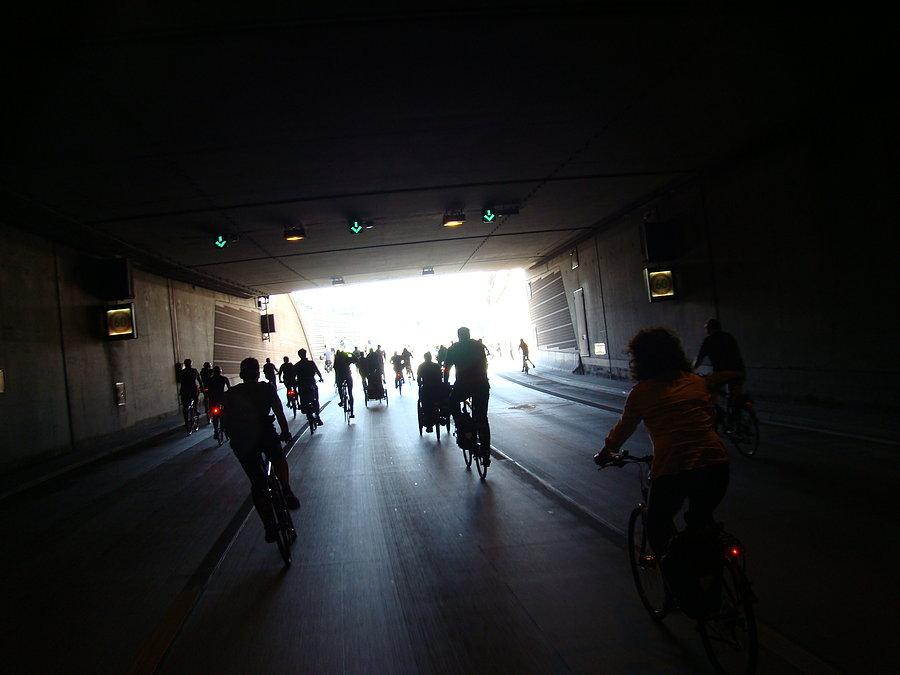 Sternfahrt 2014 wyjazd z tunelu na autostradę