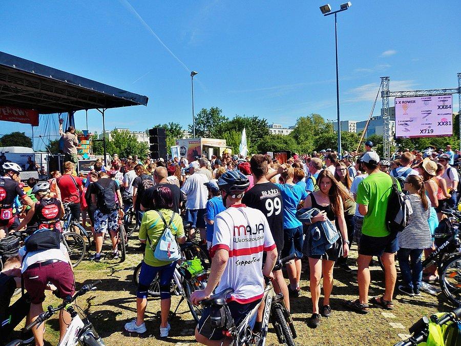 18 Metropolitalny Wielki Przejazd Rowerowy.Parking przy Ergo Arenie.Losowanie nagród