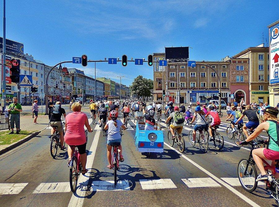 18 Metropolitalny Wielki Przejazd Rowerowy - na trasie,jesteśmy w Wrzeszczu
