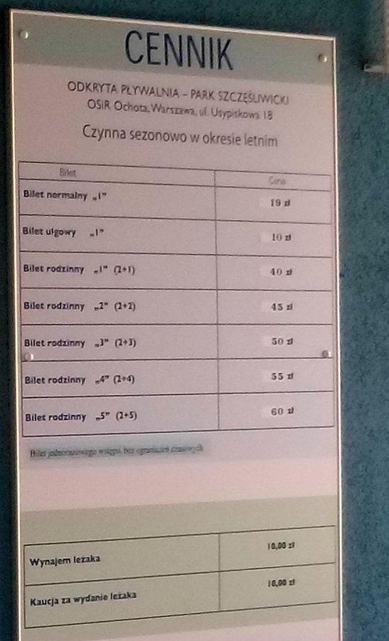 Cennik nas sezon 2014