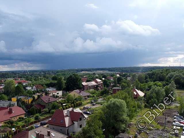 Nad Gliwicami deszcz - widok z wieży Maćka