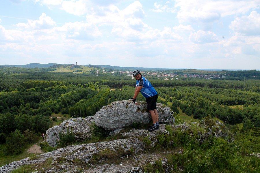 Pierwszy stromy podjazd albo podprowadzenie zaliczone góry Towarne