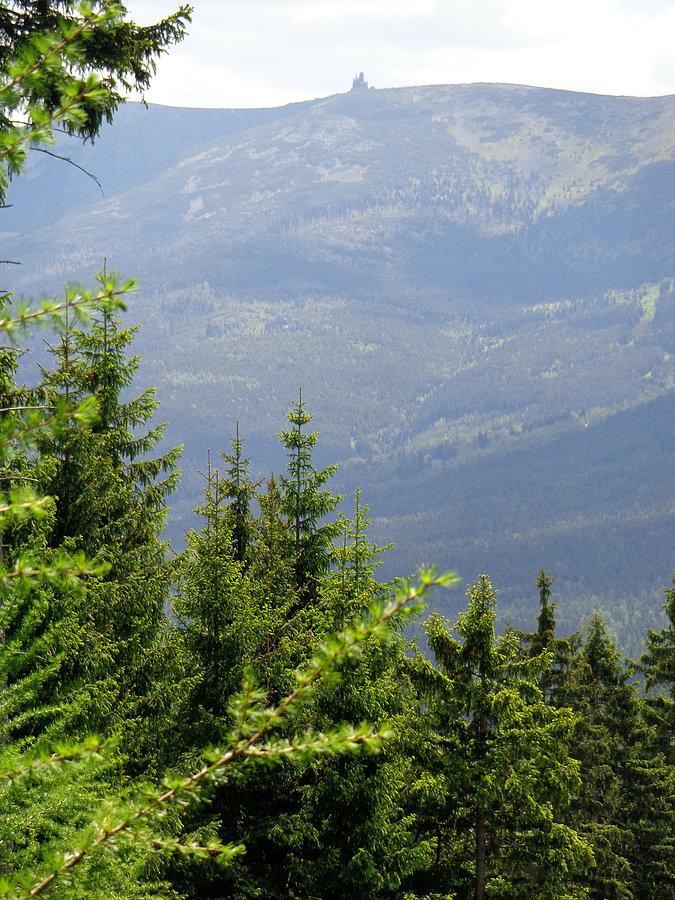 Widok na Karkonosze i Śnieżne Kotły