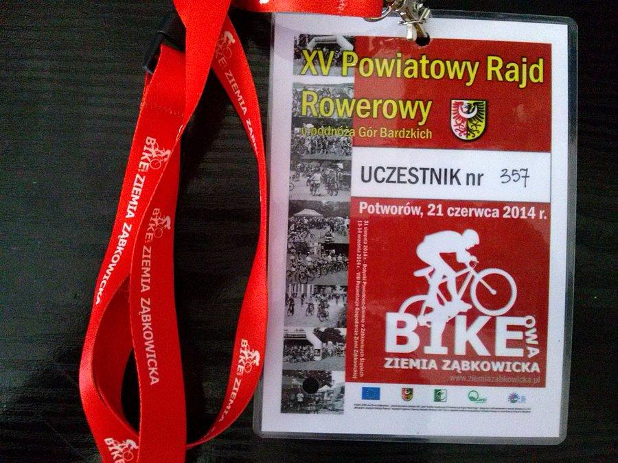 Karta uczestnika "XV Rowerowy Rajd Powiatowy"
