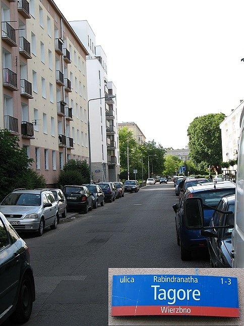 Potem przelot na Wierzbno- ulica Ramjakiegoś Tagore- hinduskiego poety
