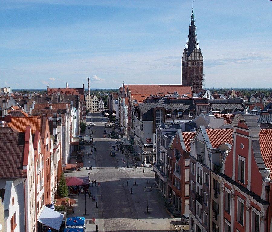 Elbląskie Stare Miasto - widok z Bramy Targowej