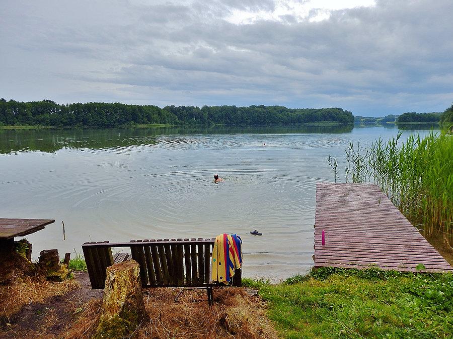 Weekend w Nowych Polaszkach. Oczywiście kąpanko było obowiązkowe - woda była zimnawa