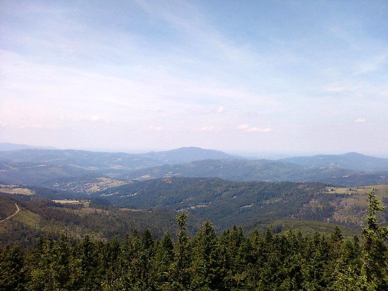 Widok na północ z Baraniej Góry