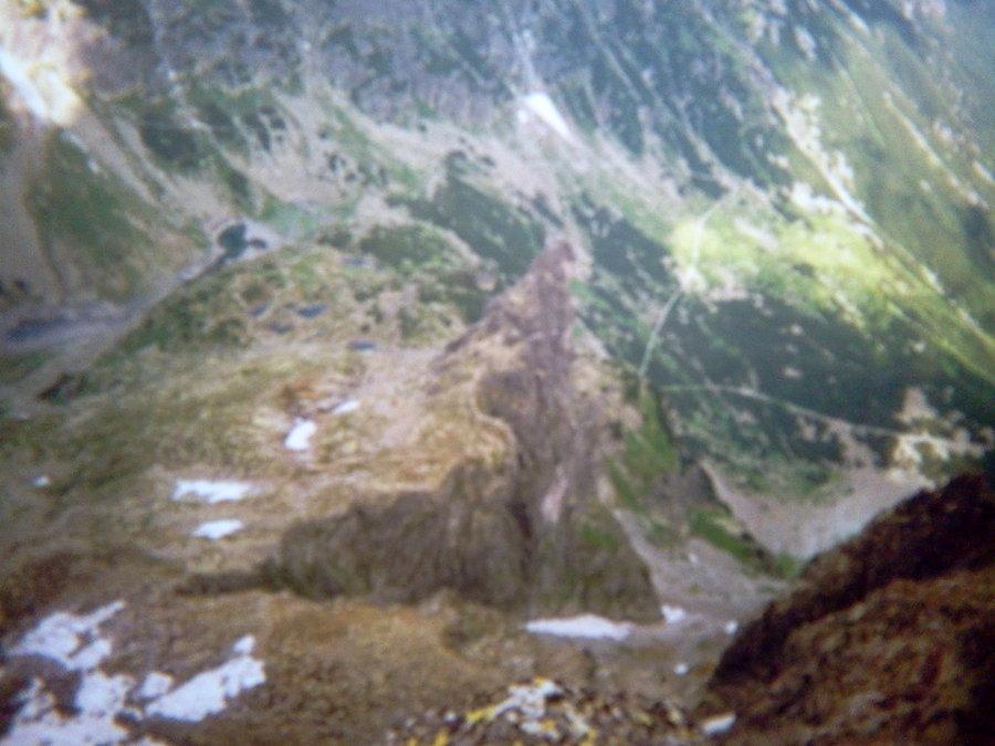 Widok z Cubryny w dół na Mnicha