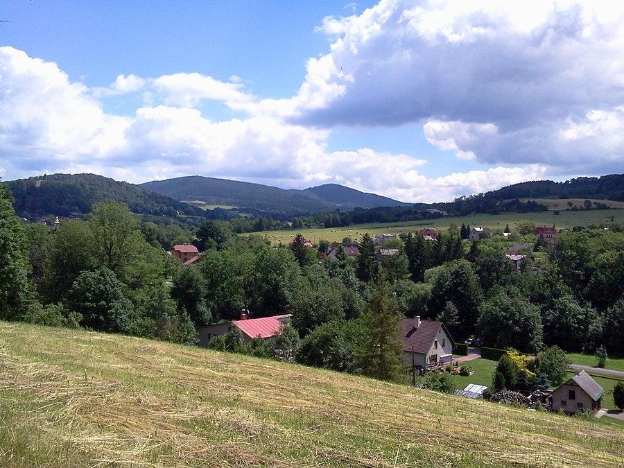 Widok z Lesznej w stronę Czantorii