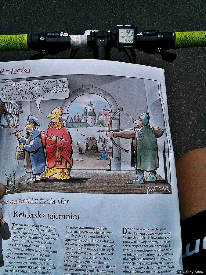 Na rowerze gazetę też można czytać!