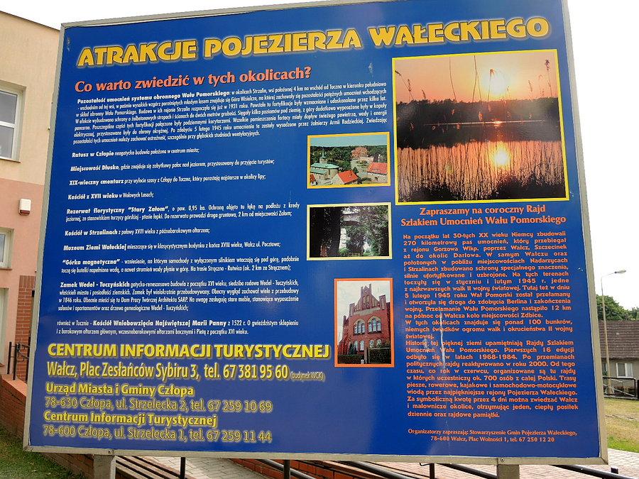 Atrakcje Pojezierza Wałeckiego - tablica informacyjna