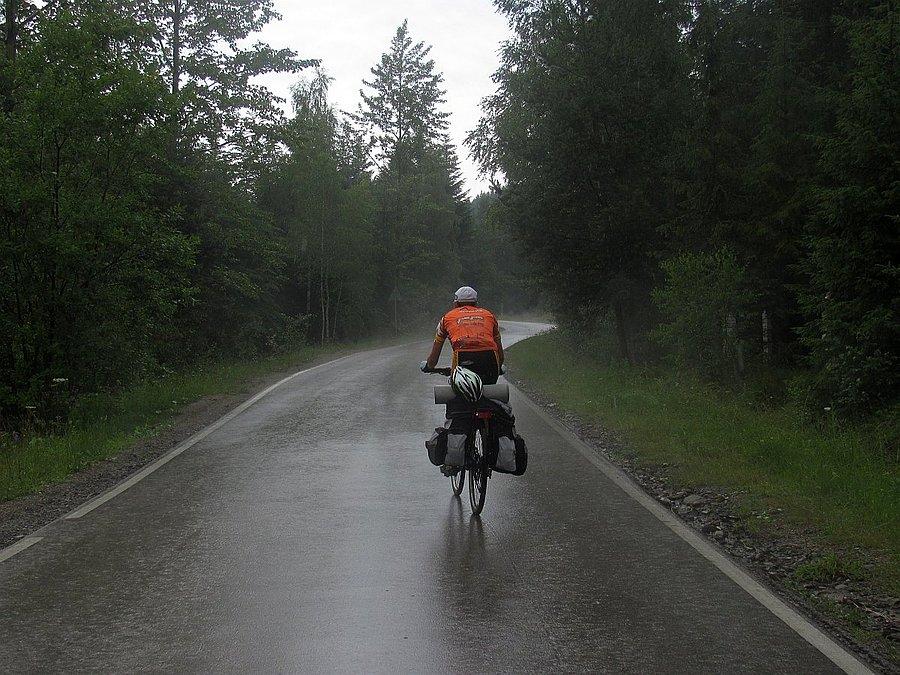 Podjeździk w deszczu
