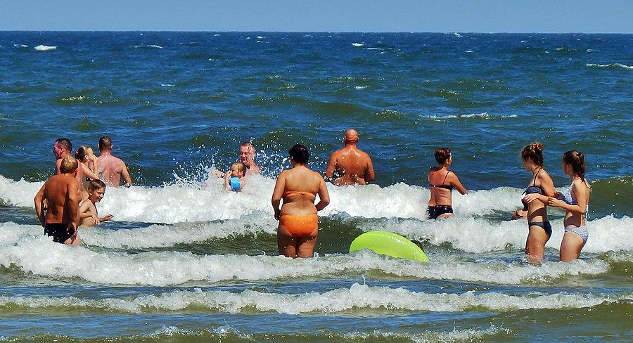 Plaża w Jantarze. Ostatnio mocno wieje,więc są fajne fale na wodzie