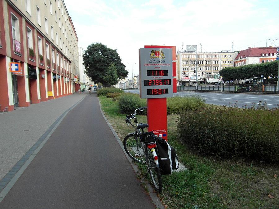 Licznik rowerzystów w Gdańsku Wrzeszczu