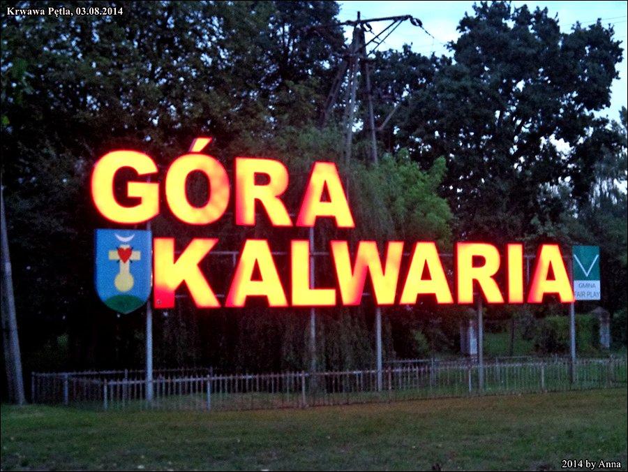 Góra Kalwaria. Wjechaliśmy tu o zmroku. Odtąd cała trasa była już po ciemku