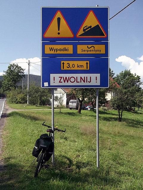 Początek podjazdu