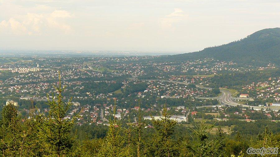 Widok ze szlaku na Bielsko-Białą