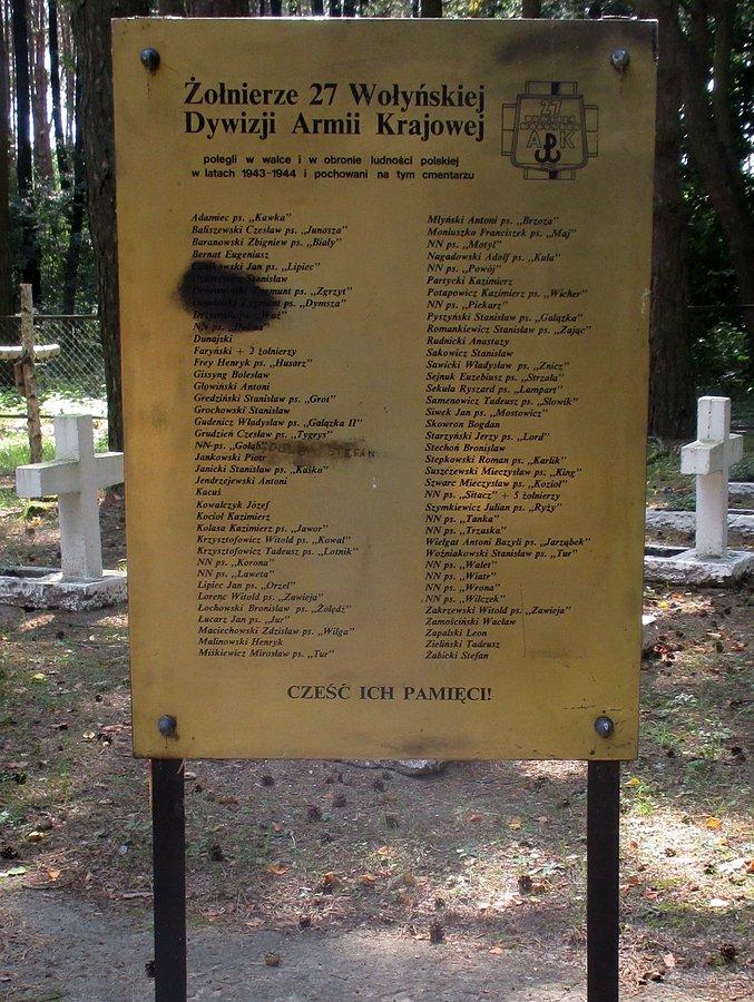 Cmentarz rzymsko-katolicki w Zasmykach, Wołyń