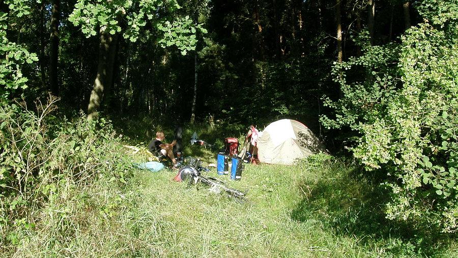 Przyjemna miejscówka przy wjeździe do lasu. Czas ruszać dalej