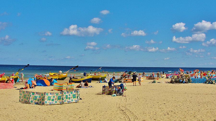 Plaża w Jantarze. Miejsce docelowe, dzisiejszej wycieczki,