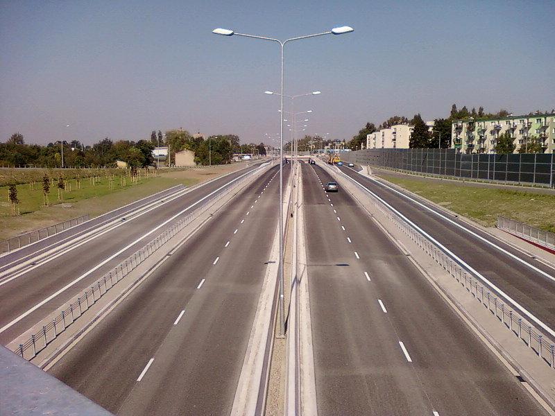 Trasa Górna z wiaduktu Trasy Śląskiej
