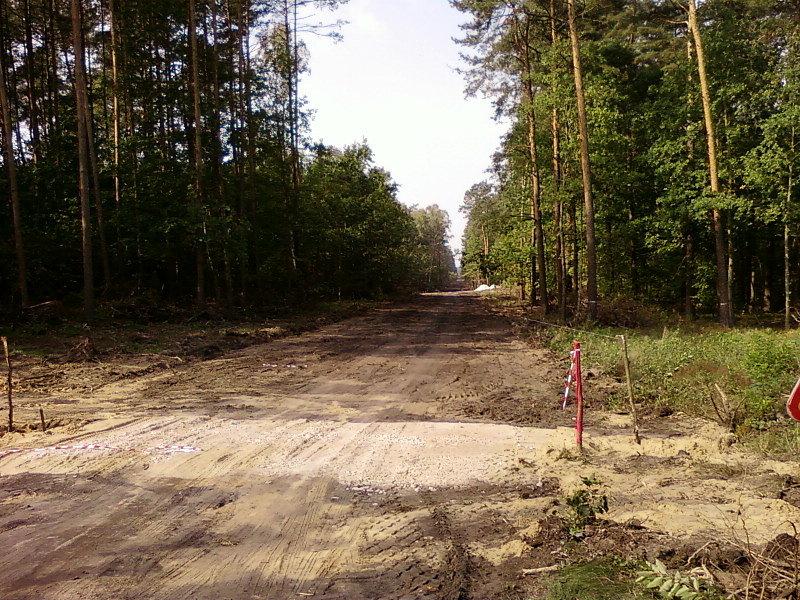 Droga leśna w budowie
