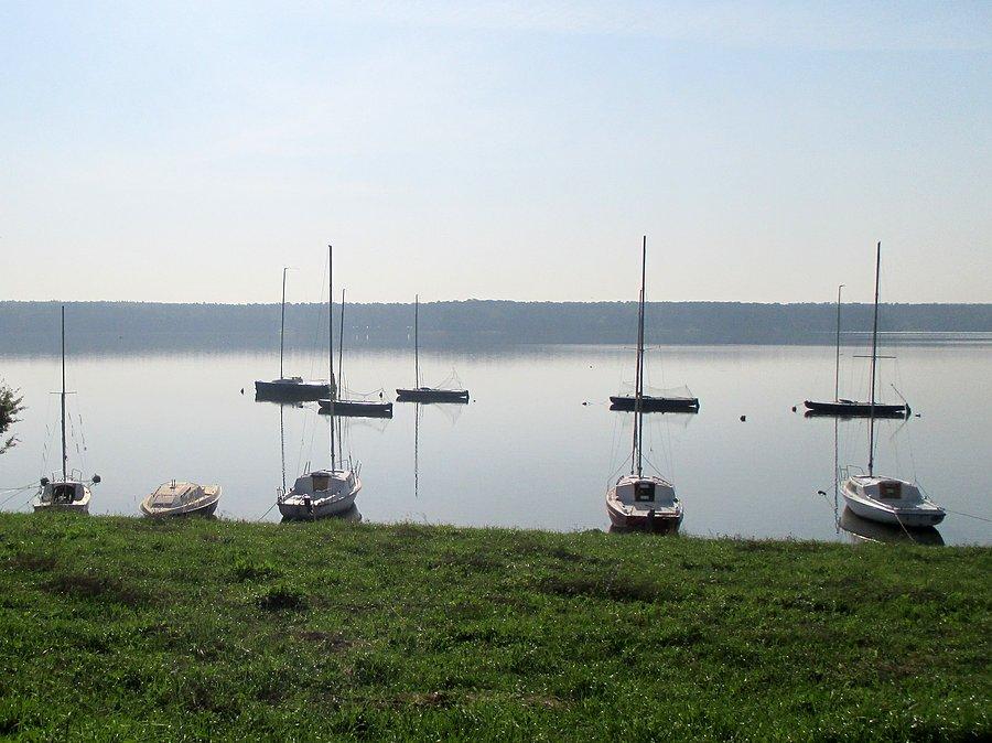 Bezwietrzny poranek nad Zalewem Zemborzyckim