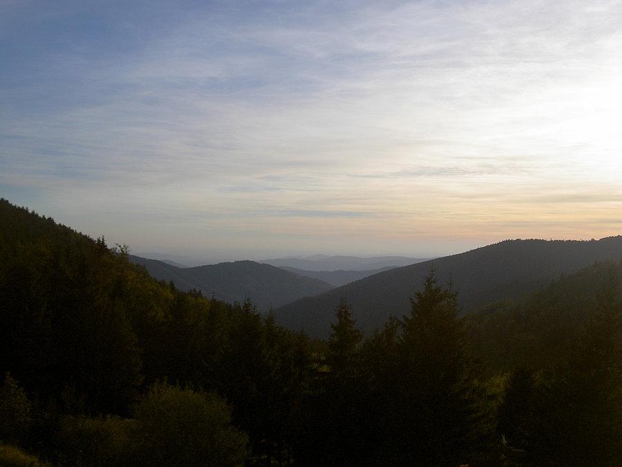 Widok z Cervenohorskego sedla wieczorem